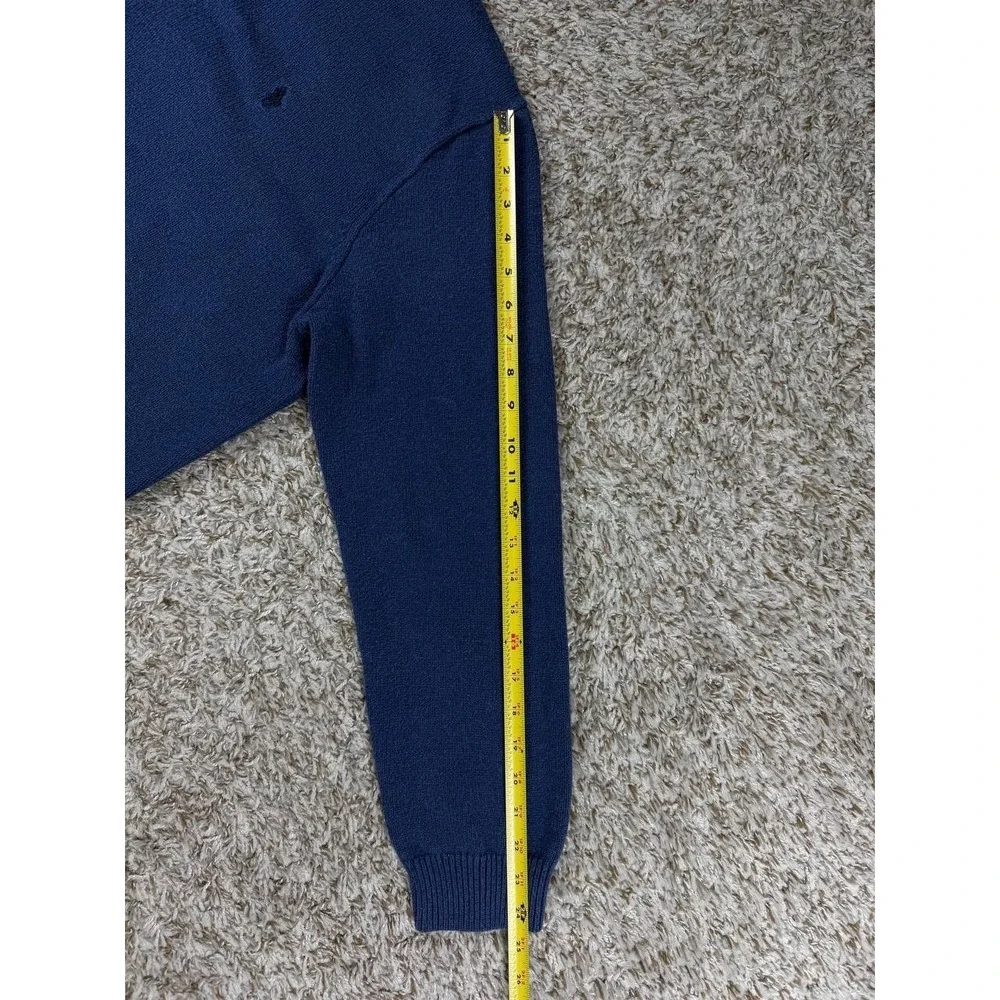 Polo Ralph Lauren Men's XXL Navy Blue 1/4 Zip Cotton Knit Sweater Pony Logo